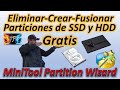 Eliminar particiones de disco duro💪crear y fusionar con MiniTool Partition Wizard