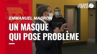 Pris d’une quinte de toux, Emmanuel Macron contraint de changer de masque