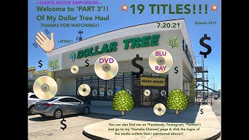 Dollar Tree Blu Ray & DvD Haul  PART 3 ...AKA. 