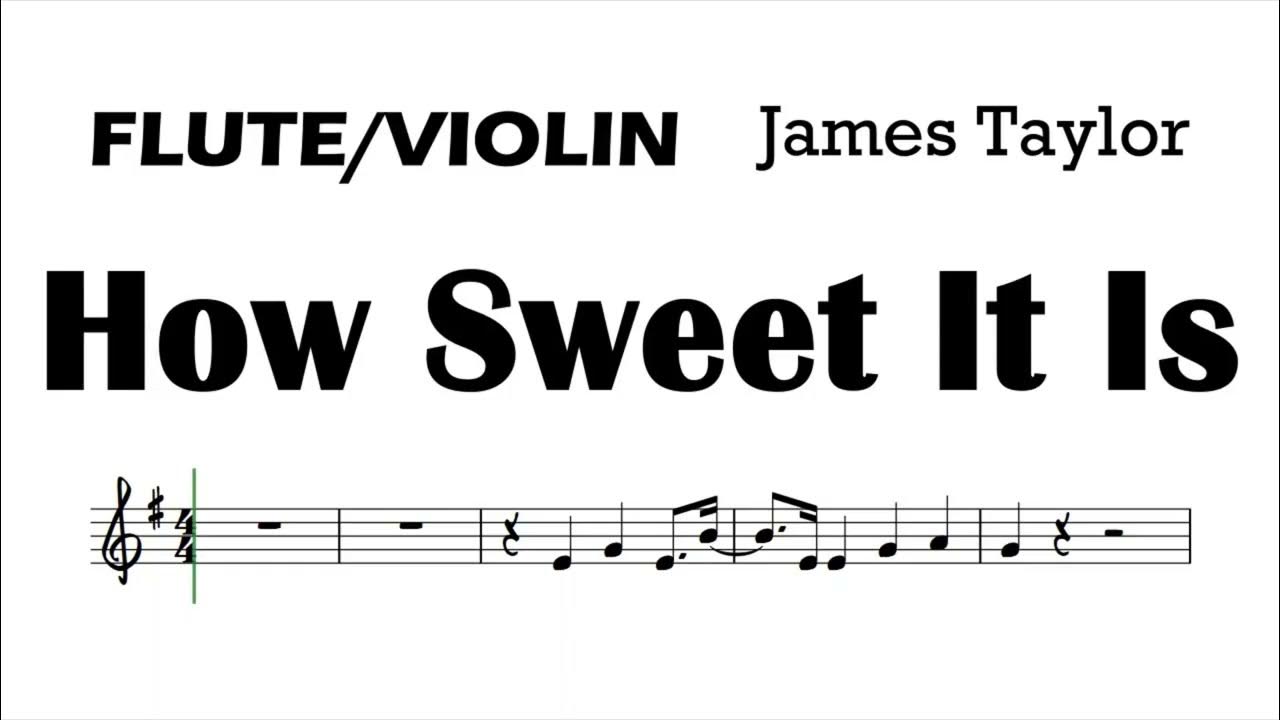 How Sweet It Is Flute Violin Sheet Music Backing Track Play Along Partitura YouTube