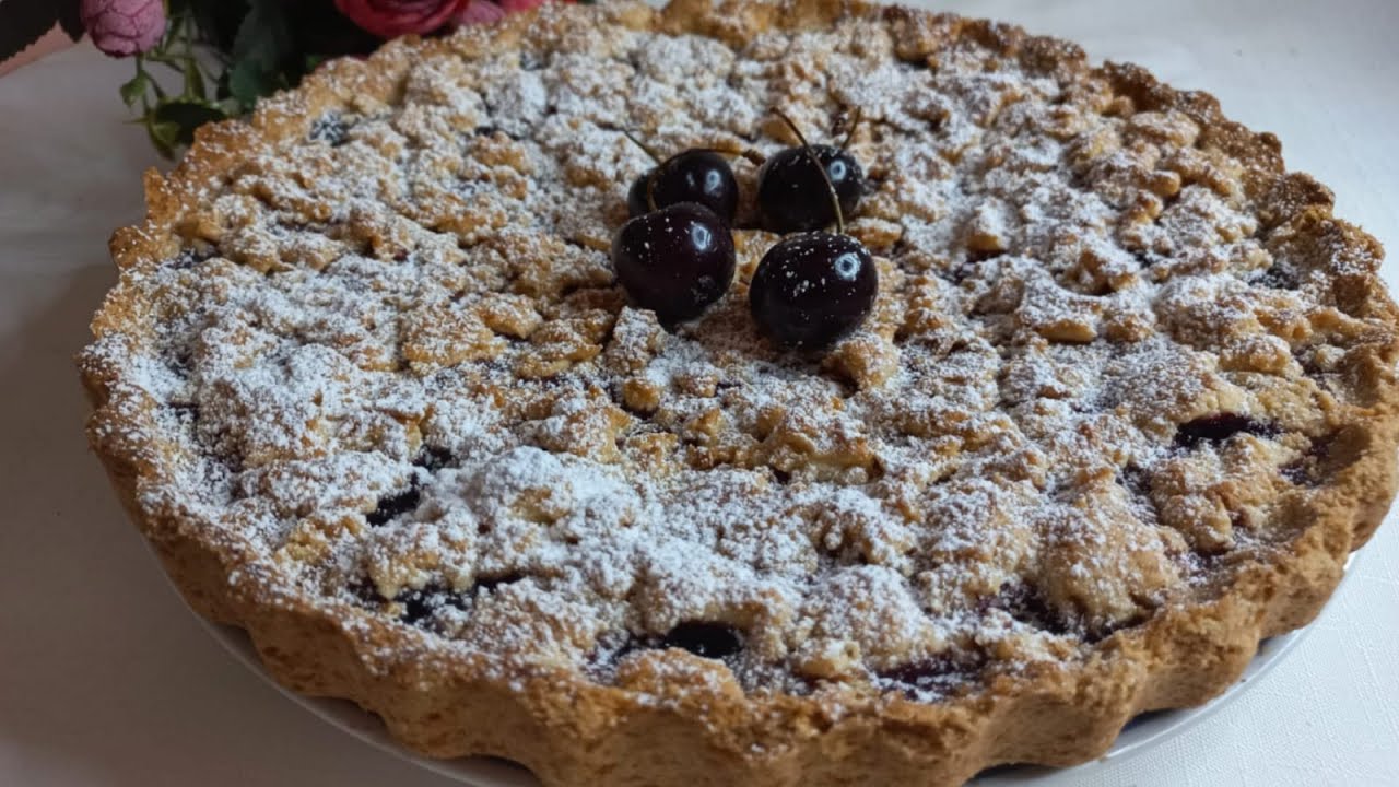 Sbriciolata alle Ciliegie che si scioglie in bocca! Semplice e molto gustosa!🍒🍒🍒🥰#Asmr