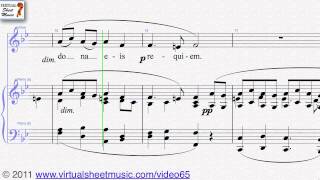 Vignette de la vidéo "Gabriel Faure's, Pie Jesu (Blessed Jesu) voice and piano sheet music - Video Score"