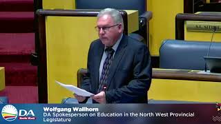 WATCH as the DA's Wolfgang Wallhorn takes on the NW Department of Education