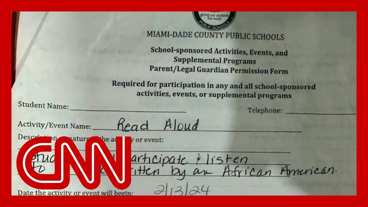 Students in Miami require permission slip to read book by Black author