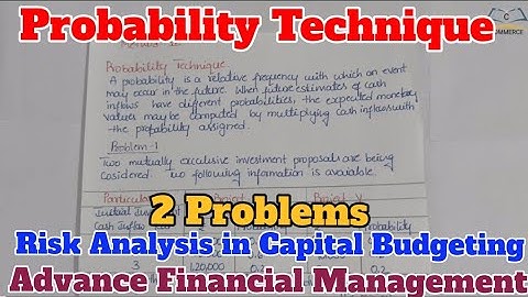 Probability Technique Risk Analysis in Capital Budgeting AFM BCOM 6th SEM