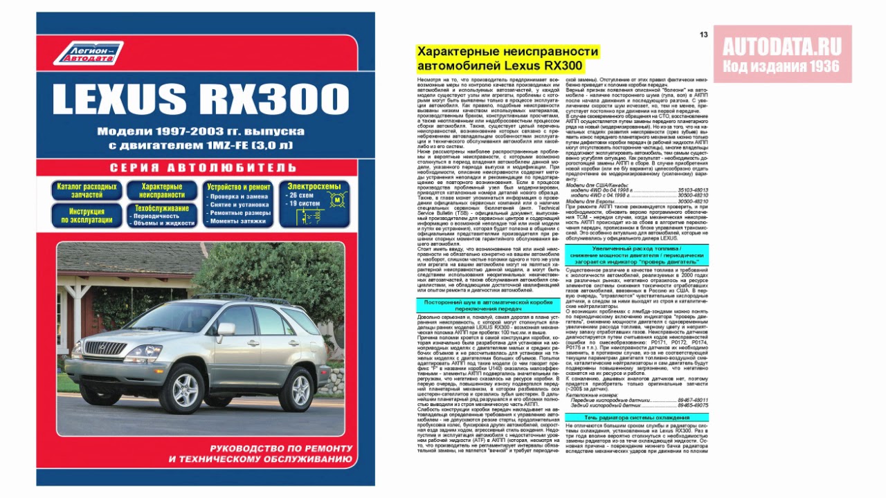 Ремонт lexus rx300