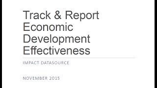 Track and Report - Impact DataSource Fall 2015 Webinar Series