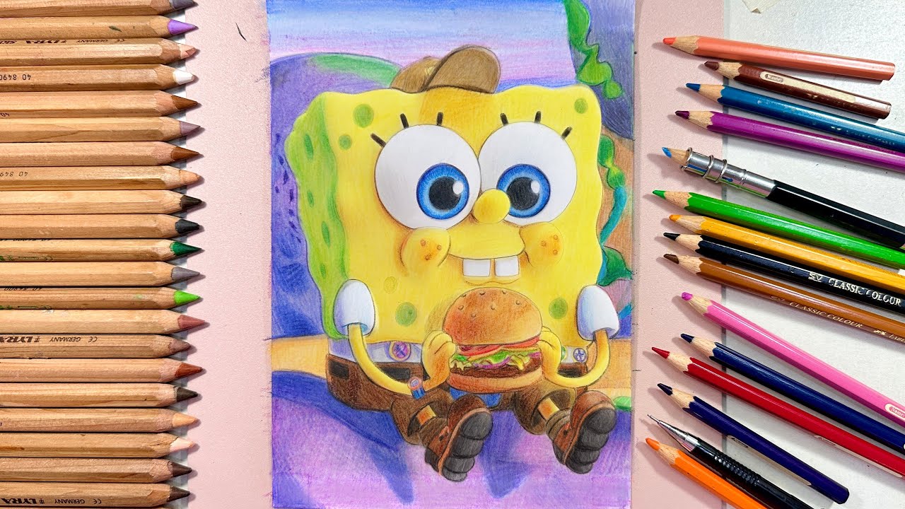 Spongebob SquarePants Drawing | Speed Drawing Sketch Art Colored Pencils use Faber Castel Classic