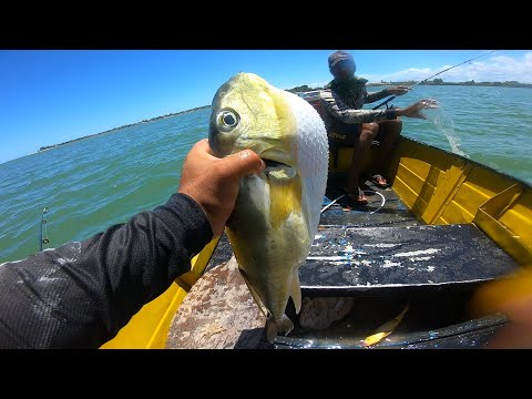 PEGAMOS UM BAIACU GIGANTE NA LINHA! pescando no mar