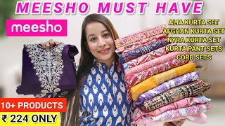 👉Meesho Must Have Alia/Nyra/Afghan Kurta Set/Cord Set/Anarkali Kurti Set Haul Starting 224 #meesho