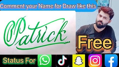 Patrick Name Signature Calligraphy Status | How to Cursive write with cut Marker #patrick @patrick