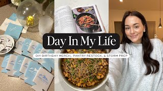 DAY IN MY LIFE: DIY Birthday Merch,  Pantry Restock Haul, & Storm Prep! by Clara Peirce 28,203 views 3 months ago 22 minutes