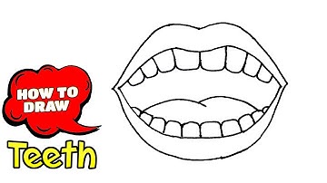 How to Draw Teeth | Teeth Drawing Cartoon (Step By Step Guides) | Easy Drawing with Pen
