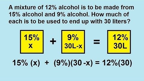 Algebra - Word Problems - Mixture Problems (4 of 5)
