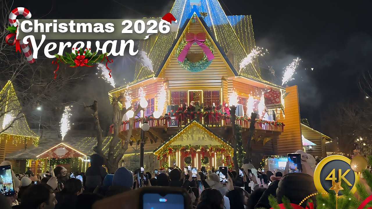 This Is How Yerevan Celebrates Christmas 2026 🎄 Santa Comes From the Skies and Crowds Everywhere!