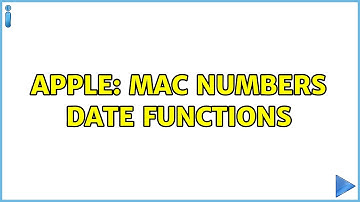Apple: Mac Numbers date functions