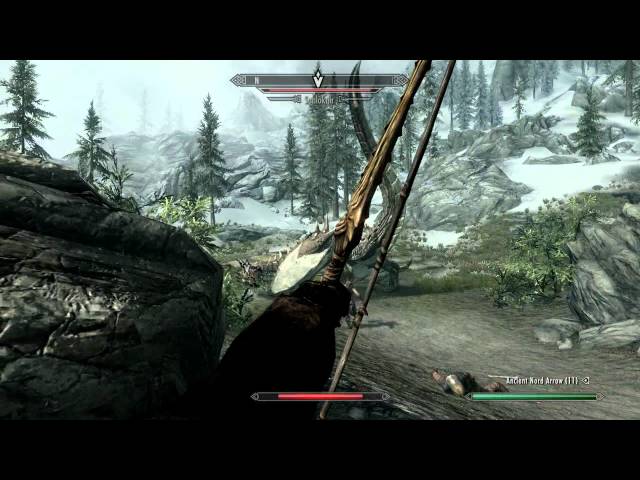 Skyrim - Fighting A Dragon - 720p class=