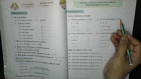 Dav Class-5 Unit -3 Worksheet-8 Multiples and Factors Mathematics Prime Factorisation
