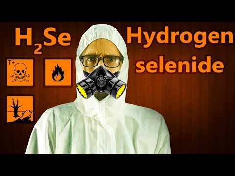H2Se: Hydrogen selenide. Red selenium