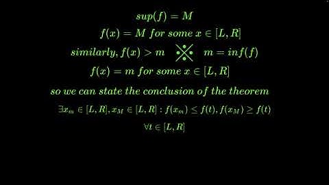Extreme Value Theorem with Proof