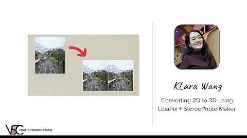 Klara Wang: Converting 2D to 3D using LeiaPix + StereoPhoto Maker.
