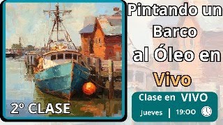 COMO pintar barco pesquero con reflejos y tonos vibrantes al óleo paso a paso