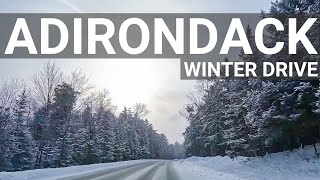 Adirondack Park Mountains Winter Drive in 4K