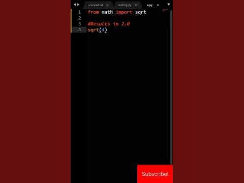 How To Do Square Root In Python - YouTube