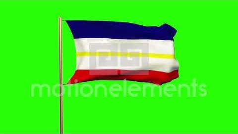 Mecklenburg Vorpommern Flag Waving In The Wind. Green Screen, Alpha Matte. Loopa Stock Animation