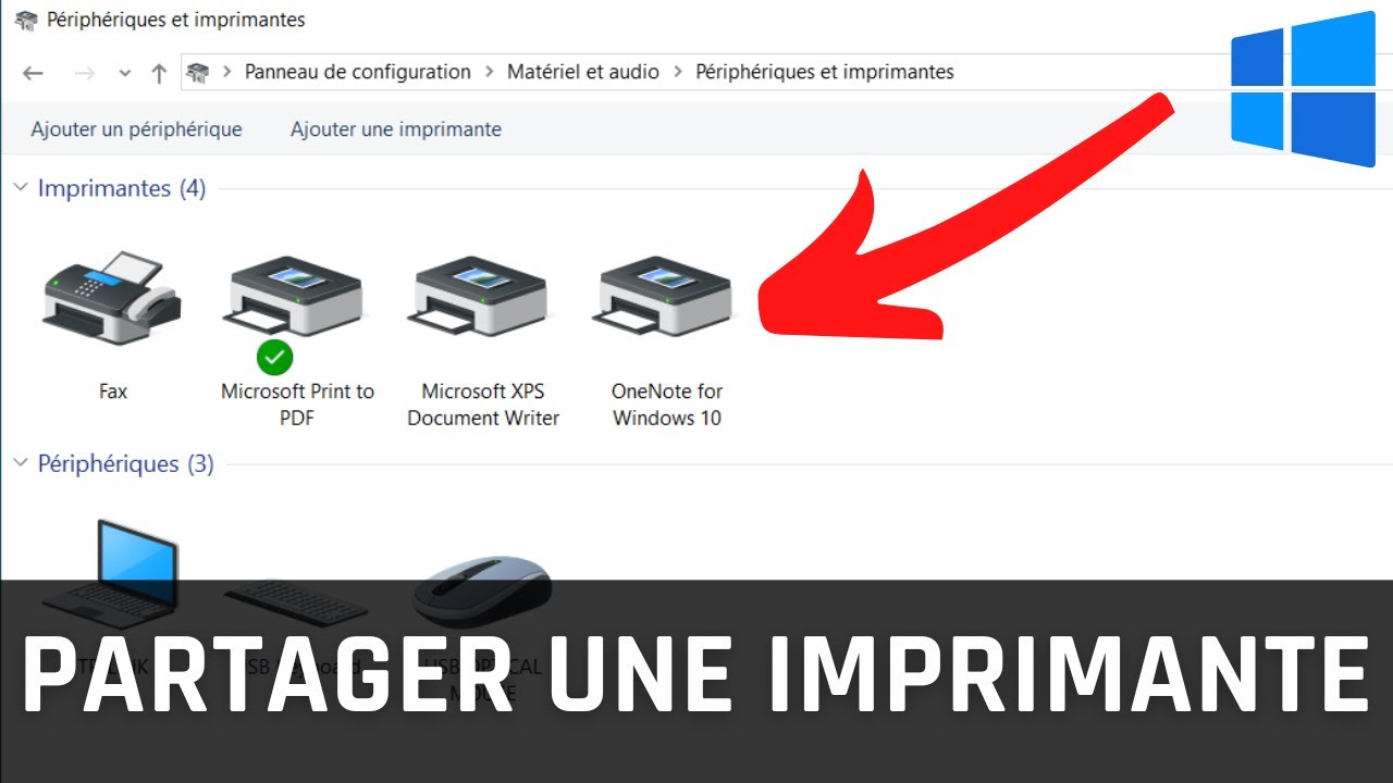 Comment partager une imprimante sous Windows 10/11 - YouTube