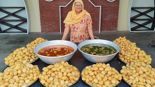 PANIPURI With 2 Types Of Water | Golgappe Street Style | Indian Recipe | Veg Village Food