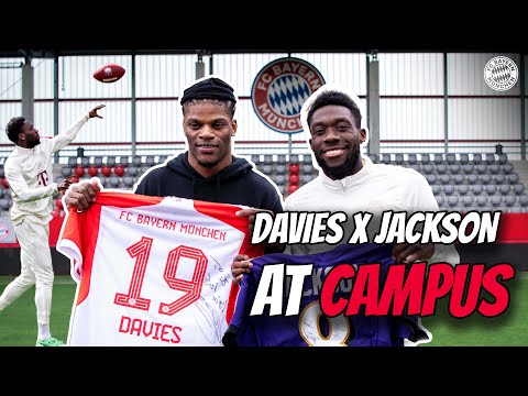 Alphonso Davies hosts NFL MVP Lamar Jackson at the FC Bayern Campus