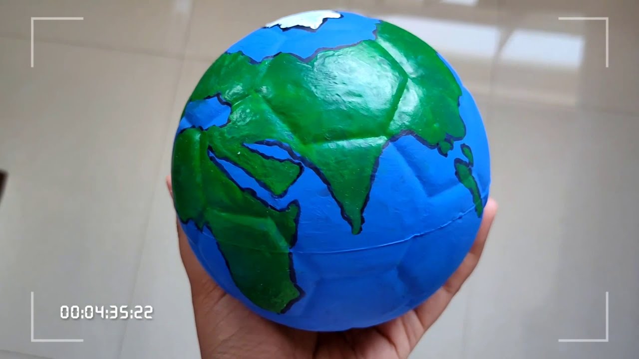 How to make a Globe using ball - DIY / Earth model making 