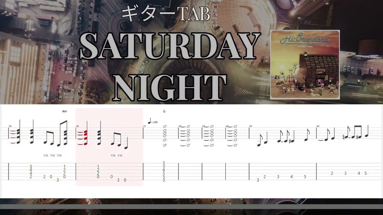 SATURDAY NIGHT ギターTAB (0.9倍速) / Hi-STANDARD - YouTube