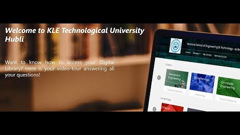 KLE Technological University Digital Library by Knimbus - A Quick Tutorial