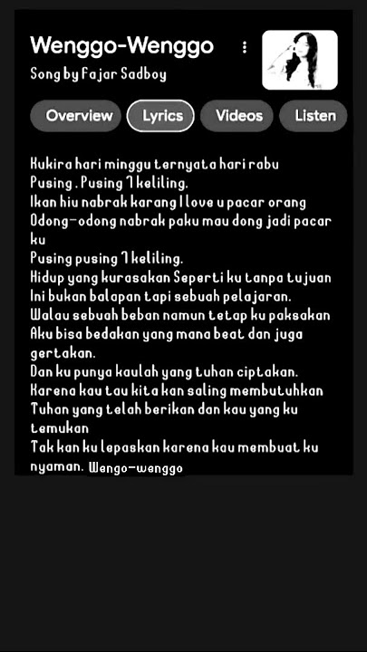 Download lagu #wenggowenggo #liriklagu #viral lagu kukira hari minggu ternyata hari rabu##trending #trends