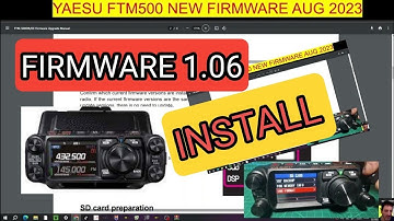 YAESU FTM500 - FIRMWARE V1.06 UPDATE AUGUST 2023