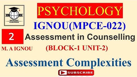 IGNOU MPCE022|M.A|Assessment in Counselling|Assessment Complexities|Block 1|Unit 2