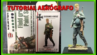 TRUCOS AERÓGRAFO 2021- Cómo pintar UNIFORME MILITAR VERDE ALEMÁN escala 1:35 WWII