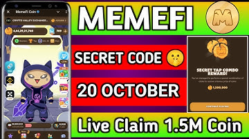 Memefi Secret Combo | memefi combo today | Memefi daily combo 20 October | Memefi Code today