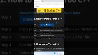 Install Turbo C++ #shortsfeed #youtubeshorts #viralvideo #viral #coding #turboc  #trending