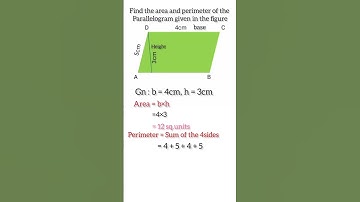 Parallelogram| Area and perimeter of parallelogram (@simple_math-fk7gq)