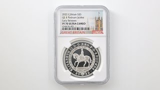 2022 イギリス 5オンス 銀貨 エリザベス2世 プラチナジュビリー NGC 2022 英国 エリザベス2世即位70周年記念 プラチナ・ジュビリー 5
