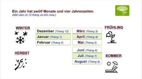Học tiếng Đức qua video - Chủ đề - Từ vựng 12 tháng, 4 mùa và các ngày trong tuần