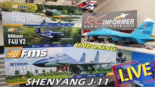 RCI LIVE - *NEW* FMS J-11 TWIN 70mm EDF Jet &  800mm ZERO - CORSAIR - P-51 - T-28 Plus FCX24 Crawler
