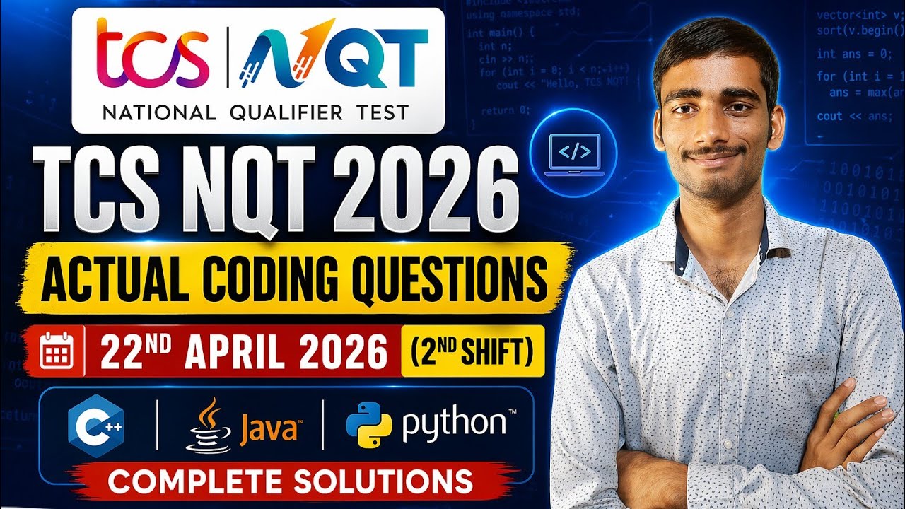 TCS NQT 2026 | 22 April (2nd Shift) Actual Coding Questions 💻 Complete ...