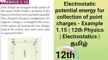 Electrostatic potential energy for collection of point charges - Ex 1.15| 12thPhysics|Electrostatics