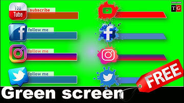 Free HD green screen social media lower third | youtube ,insta, facebook, twitter no copyright