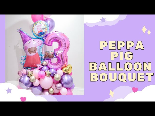 GD Fiestas - 🎈BOUQUET de globos PEPPA PIG🐷 🤗Te enseño como hacerlo paso  a paso en mi canal de  🥳 ⬇️Click aquí abajo en las letras azules ⬇️