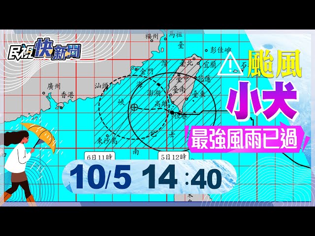 【LIVE】1005 小犬颱風最強風雨已過漸脫離台灣!最新動態氣象署說明｜民視快新聞｜